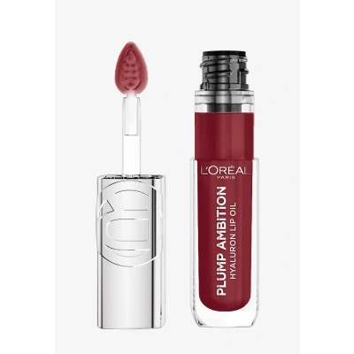Abbildung von L&#039;Oréal Paris Plump Ambition Lippenöl mit Hyaluron, Vollere &amp; geschmeidigere Lippen ohne Kompromisse. Intensives Pflegegefühl Hyaluronsäure, bis zu 24H Feuchtigkeit, Farbe: 490 Berry Jolie, 5 ml