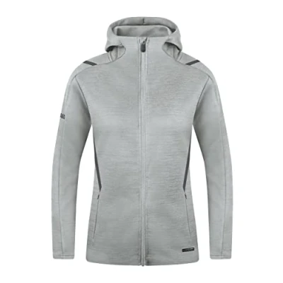 Abbildung von JAKO Damen Freizeitjacke Challenge mit Kapuze, Hellgrau Meliert/Anthra Light, 34