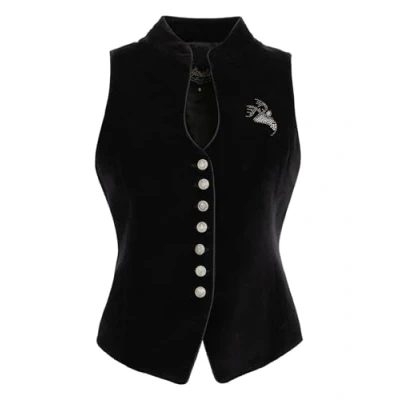 Abbildung von Hangowear Damen Samtweste QALINA schwarz S