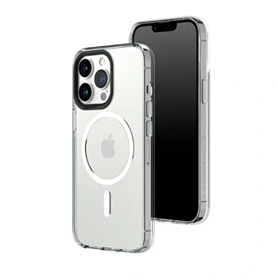 Abbildung von RhinoShield Clear Case kompatibel mit MagSafe für [iPhone 13 Pro] Überragende Magnetstärke, Vergilbungsresistenz, Kristallklar, optimaler Schutz und personalisierbar Schwarz Kamera Ring