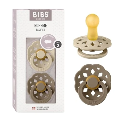 Abbildung von BIBS Boheme Schnuller Gr. 2, Weiβ/Braun
