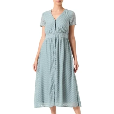 Abbildung von VILA MIT Kurzen ÄRMELN Vausschnitt Blusenkleid, Damen, Größe: 38, Green milieu