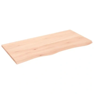Abbildung von vidaXL Wandregal, Holzregal Regal Handgefertigt mit Baumkante, Wandboard Regalbrett Deko, Bücherregal Hängeregal, 100x50x2cm Massivholz Eiche Unbehandelt