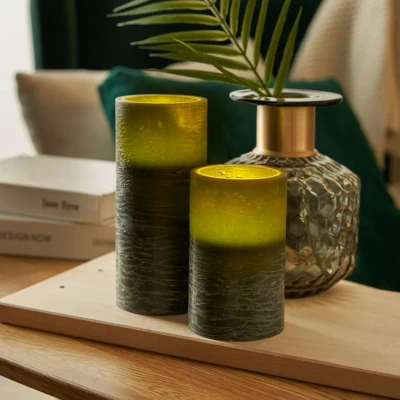 Abbildung von Pauleen LED Dekolicht Kerze Cosy Shine Candle Wachskerze, 2er Set Timer Batterie Grün