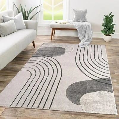 Abbildung von TT Home Teppich &quot;Tropana 702&quot;, rechteckig, 15 mm Höhe, Wohnzimmer Kurzflor Geometrisches Design Regenbogen Floral Blätter