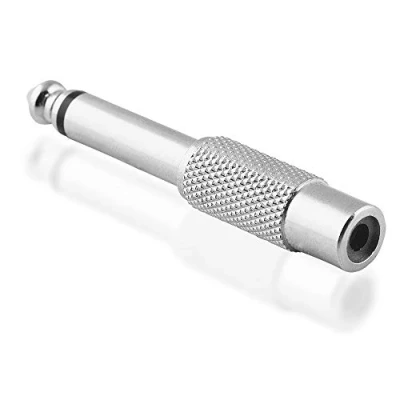 Abbildung von BestPlug Audio Adapter Aux in Out, 6,3mm Mono Klinke Stecker männlich auf Cinch Buchse Kupplung weiblich, Metallausführung