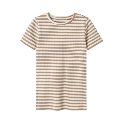 Abbildung von Name it SLIM FIT Tshirt print für Kinder, Größe: 116, Mocha meringue
