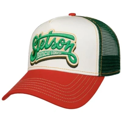 Abbildung von Stetson Lettering Trucker Cap Mütze Baseballcap im Retro Style Mehrfarbige Kappe mit Mesh Einsatz für Herren Frühjahr/Sommer grün One Size Small