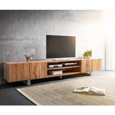 Abbildung von Lowboard Live Edge 300 cm Akazie Natur 4 Türen 2 Fächer