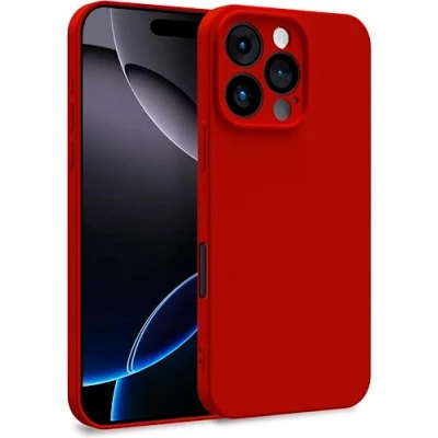 Abbildung von MyGadget Hülle für iPhone 16 Pro Max Zweilagige Handyhülle mit Kameraschutz Cover Innenfutter &amp; Silikon außen Rot