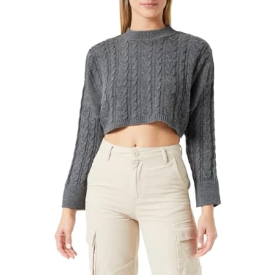 Abbildung von DeFacto Pullover Damen Langarm Blusen &amp; Tuniken Winter Sweater Regular Fit Crew Neck