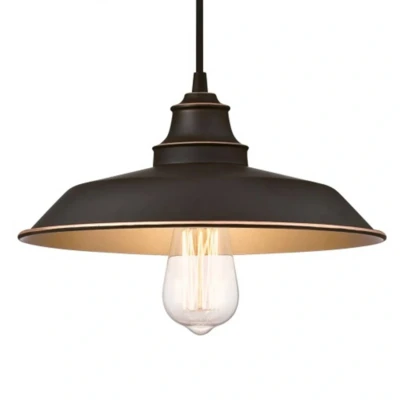 Abbildung von Westinghouse Lighting 63632 Einflammige Pendelleuchte für den Innenbereich, Ausführung in geölter Bronze mit Akzenten, Geölte Bronze, 1 Lampe