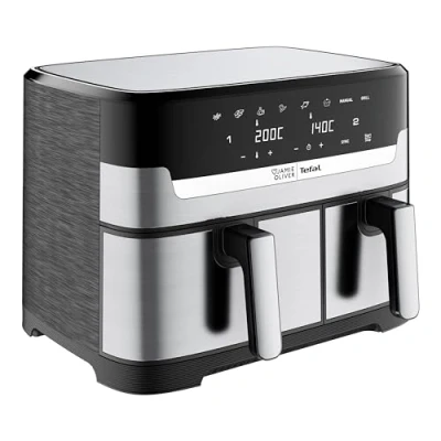 Abbildung von Tefal Heißluftfritteuse &quot;Jamie Oliver by EY90JDE Dual Easy Fry &amp; Grill&quot;, 2700 W, Heissluftfritteuse Doppelkammer, 8 automatische Programme,