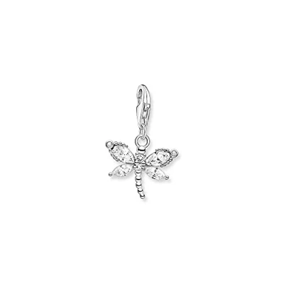 Abbildung von Thomas Sabo Damen Charm Anhänger Liebelle weiße Steine Club 925 Sterlingsilber 1872 051 14