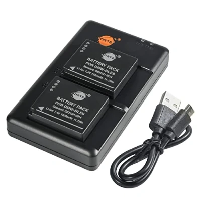 Abbildung von DMW BLE9 BLE9E BLG10 (2 Stück) Wiederaufladbarer Akku Ersatzakku und Dual Ladegerät Kompatibel mit Leica BP DC15E,Lumix DMC GF6 GX7 LX100 DC GX9 II usw