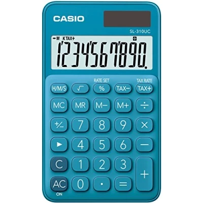 Abbildung von CASIO Taschenrechner SL 310UC, 10 stellig, Trendfarben, Steuerberechnung, Tausenderunterteilung, Solar /Batteriebetrieb, 0.8 x 7 11.8 cm