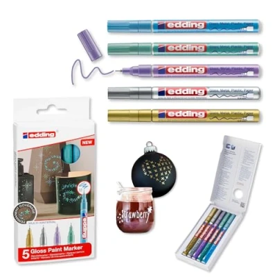 Abbildung von edding Lackmarker 780 Glanzlackmarker sortiert metallic (5er Set)