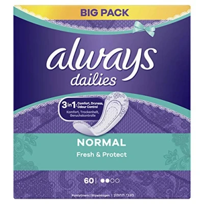 Abbildung von Always Dailies Fresh &amp; Protect Normal Slipeinlagen, 60 Stück pro Packung (2 Stück)