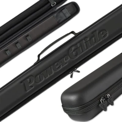 Abbildung von PowerGlide Svartur Snooker /Billardqueue Tasche, modernes Design, weiches Eva, Griff und Schultergurt, schützende Schaumstoff Innenseite, Zubehörtaschen, passend für 2 teilige 50/50 Gelenkqueue