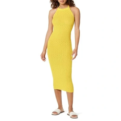 Abbildung von The Drop Jayla Häkel Midikleid für Damen, ärmellos, Maisgelb, Größe M