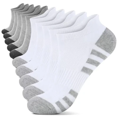 Abbildung von YouShow Sneaker Socken Herren 47 50 Gepolstert Atmungsaktive Weiß Grau 10 Paar