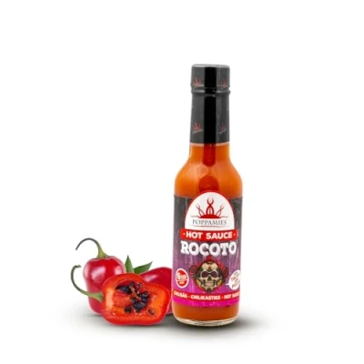 Abbildung von Poppamies Rocoto Chili Hot Sauce Glutenfrei Laktosefrei Vegan Würzigkeit 6/10 150ml
