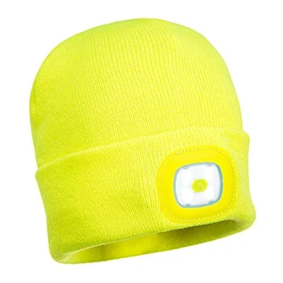 Abbildung von Portwest BEANIE MIT USB WIEDERAUFLADBAREN LED LEUCHTEN, Größe: Einheitsgröße, Farbe: Gelb, B029YER