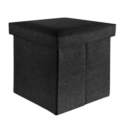Abbildung von Intirilife Sitzwürfel (Sitzwürfel mit Stauraum 38x38x38 cm in DIAMANT SCHWARZ Fußablage, 1 St), Sitzhocker Faltbar Aufbewahrungsbox Fußhocker