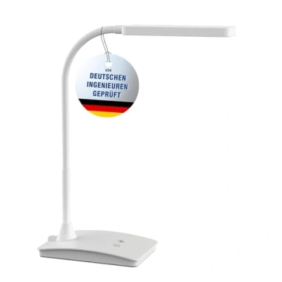 Abbildung von Maul LED Tischleuchte MAULpearly colour vario Schreibtischlampe dimmbar Leistungsstarke Arbeitsplatzleuchte mit 3000 6500K Lampe für Schreibtisch, Büro Weiß