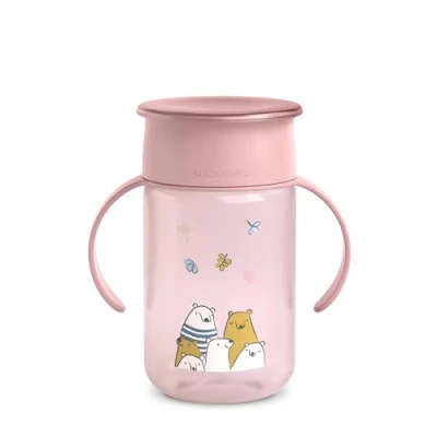 Abbildung von Suavinex, Trinklernbecher für Babys, 360 Grad mit auslaufsicherem und System, Magic Cup Griffen Deckel, spülmaschinen mikrowellengeeignet, 340 ml, Trainingstasse Babys