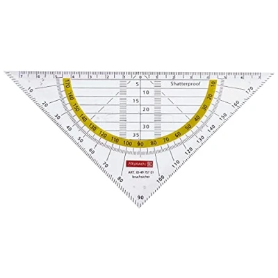 Abbildung von Brunnen 104975701 Geometrie Dreieck / Geodreieck (für Schule und Büro 16 cm, mit Griff, bruchsicher, glasklar)
