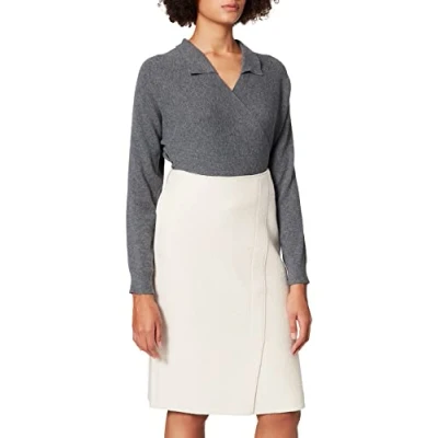 Abbildung von Gerry Weber Damen Rock mit Wolle unifarben knieumspielend, wadenlang Ivory 34