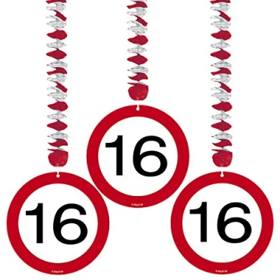 Abbildung von Dekoration Spiral 16 Verkehrszeichen 3 Stück