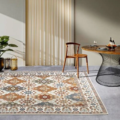 Abbildung von Villeroy &amp; Boch Domenique In Outdoor Teppich Orientalisch Orient Flachgewebe, Orientalisches Design Klassisch, ÖKO TEX Wetterfest UV beständig, Balkon, Terrasse, Garten Creme Bunt, 160x235cm