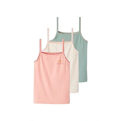 Abbildung von VERTBAUDET 3 Stück Tanktops Fantasie Mädchen aus Rippstrick, Nude Rosa, 14 Jahre
