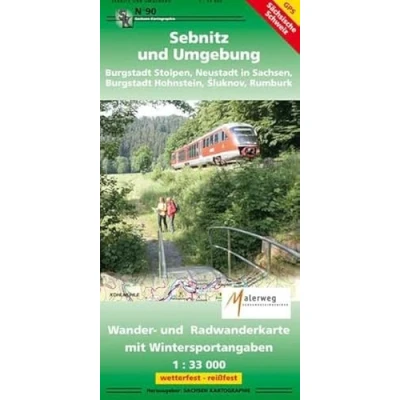 Abbildung von Sebnitz und Umgebung: Wander Radwanderkarte mit Wintersportangaben 1:33 000 GPS fähig wetterfest reißfest