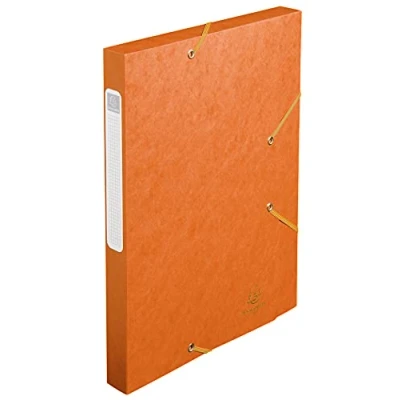 Abbildung von Exacompta 18517H 25er Pack Premium Sammelboxen mit Gummizug 25 mm breit aus extra starkem Colorspan Karton Rückenschild für DIN A4 Archivbox Heftbox Dokumentenbox Zeichenbox Sammelmappe orange