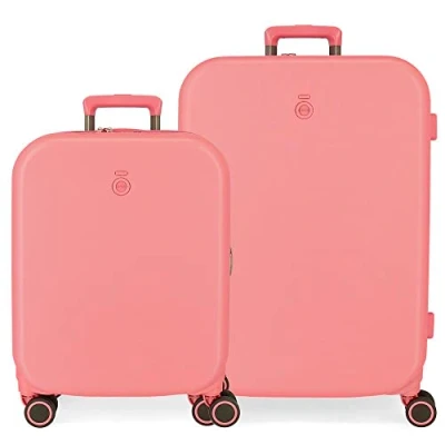 Abbildung von Enso Annie Set Koffer Orange 55/70 cm Starres ABS Integrierter TSA Verschluss 116L 7,54 kg 4 Doppelrollen Handgepäck