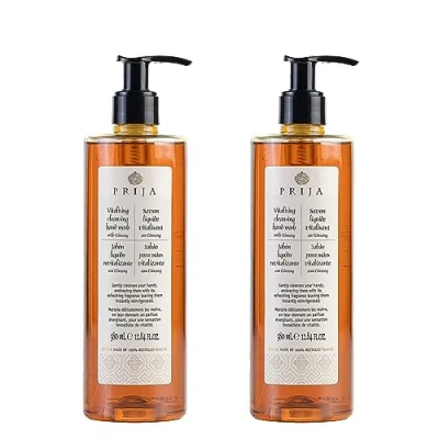 Abbildung von Prija Liquid Soap with Ginseng 2x 380ml Bottle Wellness,Hergestellt in Italien.