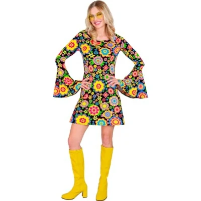 Abbildung von Widmann S.r.l. Kostüm Retro Damen Kleid &#039;Colorful Flowers&#039;, Mehrfarbig
