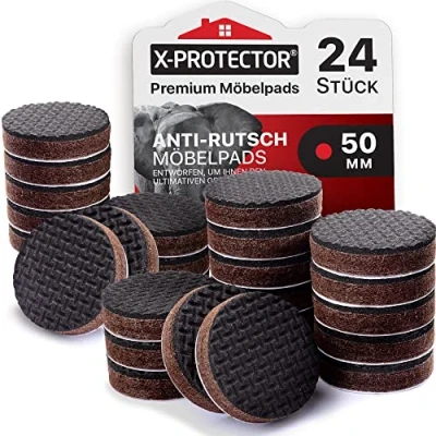 Abbildung von X Protector Antirutsch Pads 24 Stück 50 mm Gummi Selbstklebend Prämie Rutschhemmer für Möbel Ideal Anti rutsch Dicker Möbelstopper Antirutschpads &amp; Gegenstände!