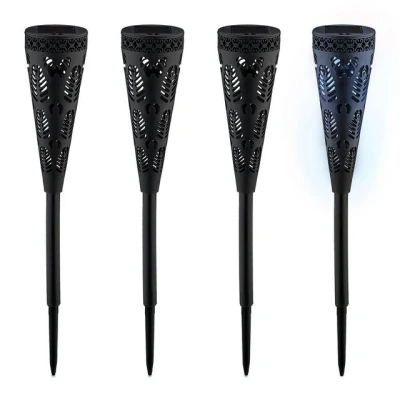 Abbildung von relaxdays LED Solarleuchte Solarlampen Set mit Lichteffekt, 4er Pack