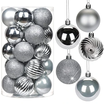 Abbildung von 6CM Weihnachtsdeko Weihnachtskugeln, 25 Stücke Bruchsiche Christbaumkugeln Ornamente Weihnachtsbaumschmuck für Weihnachtsbaum Weihnachtsdekoration Kugeln