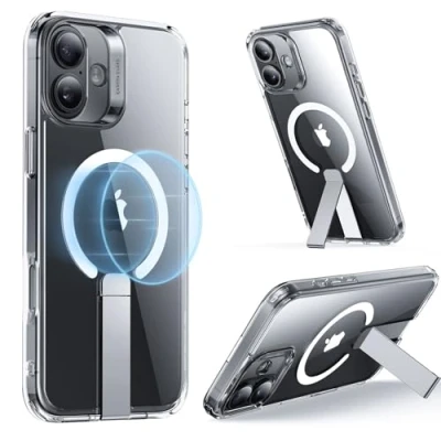 Abbildung von ESR für iPhone 16 Hülle mit Ständer, Kompatibel MagSafe, Magnetisches Case 16, Verstellbarer Militärnorm Schutz, Stoßfeste Hülle,Klar