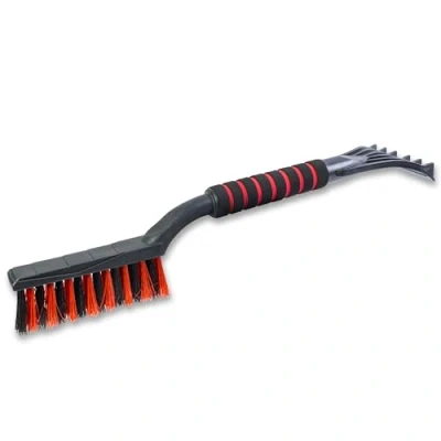 Abbildung von ToM PaR Bürste und Schaber 2 in 1 Schneebürste Eiskratzer Warmer Soft Touch Griff Auto mit Besen Kratzer für dünnes Kältebeständiger Kunststoff Länge: 50 cm Rot