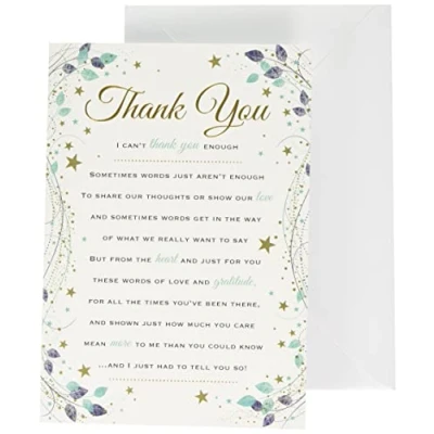 Abbildung von Piccadilly Greetings Regal Publishing C80701 Dankeskarte mit Aufschrift &quot;Heartfelt Wishes&quot;, 22,9 x 15,2 cm