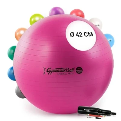 Abbildung von PEZZI Original Pezziball MAXAFE 42 cm m. Pumpe rubinrot Gymnastikball