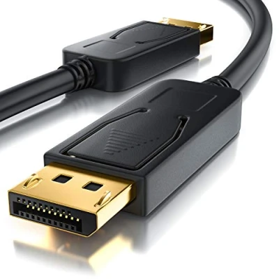 Abbildung von CSL 5m Ultra HD 4k Displayport 1.2v DP auf Kabel inkl. Sperrfunktion Auflösung bis zu 3840 x 2160 bei 30 Hz HDCP 1.3 17 Gbit s dreifach geschirmt