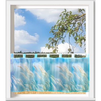 Abbildung von Weckbrodt Scheibengardine Schilfgras, Schlaufen (1 St), transparent, Voile, Bistro, Gardine, floral, Gräser, transparent