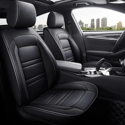 Abbildung von Chifeng Vordersitzbezüge 2 Stück, wasserdichte Und Abriebfeste Kunstleder Autositzschoner, Für BMW 1 Series 3 (2005 2012) 5 2018) X1 X2 X3 2017) X4 X5 X6 (X3 2017))
